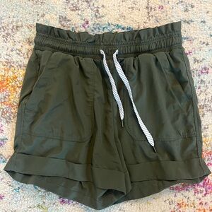 Zella Olive Green Drawstring Shorts Size S